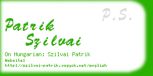 patrik szilvai business card